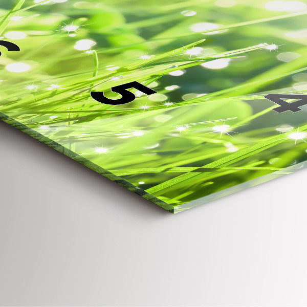 Szögletes fali üvegóra Zöld fű