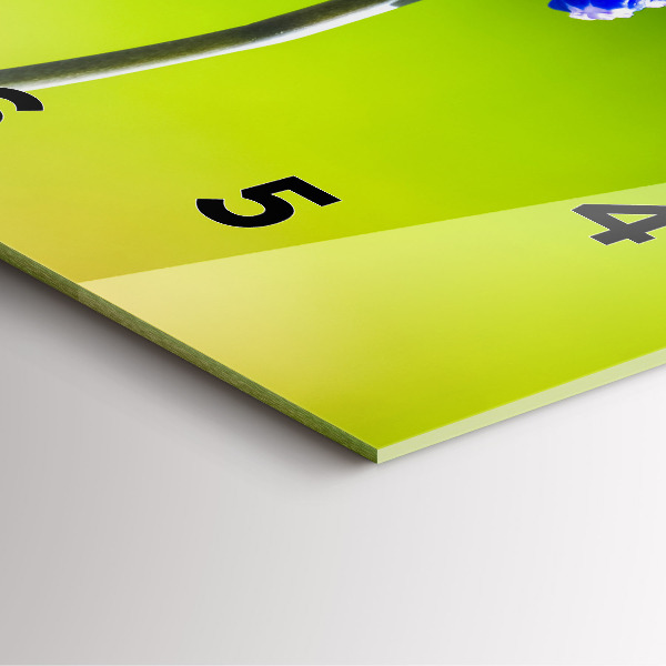 Szögletes fali üvegóra Kék virágok