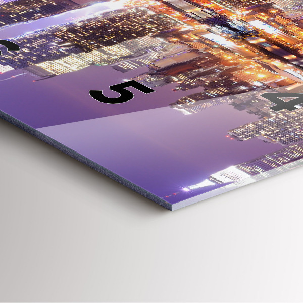 Szögletes fali üvegóra New York City éjjel