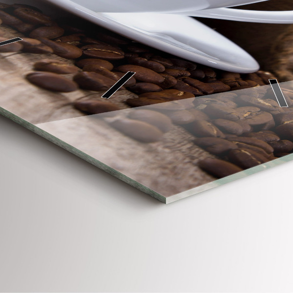 Szögletes fali üvegóra Egy csésze kávét