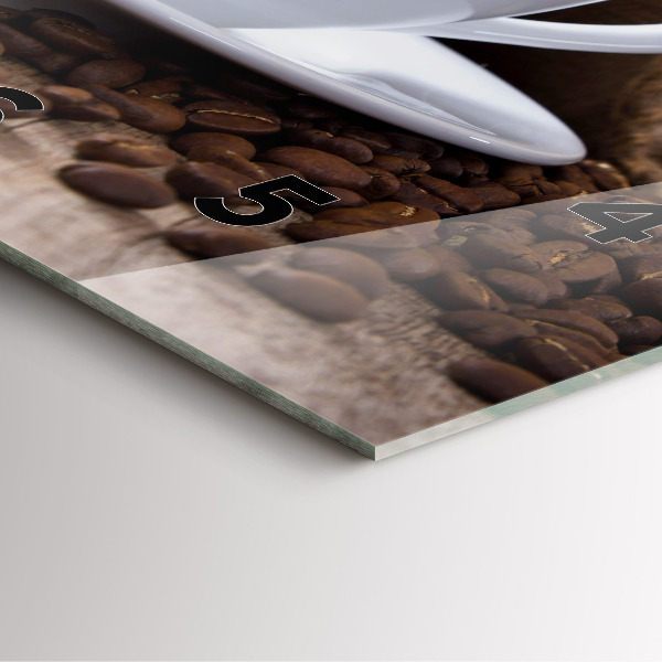 Szögletes fali üvegóra Egy csésze kávét