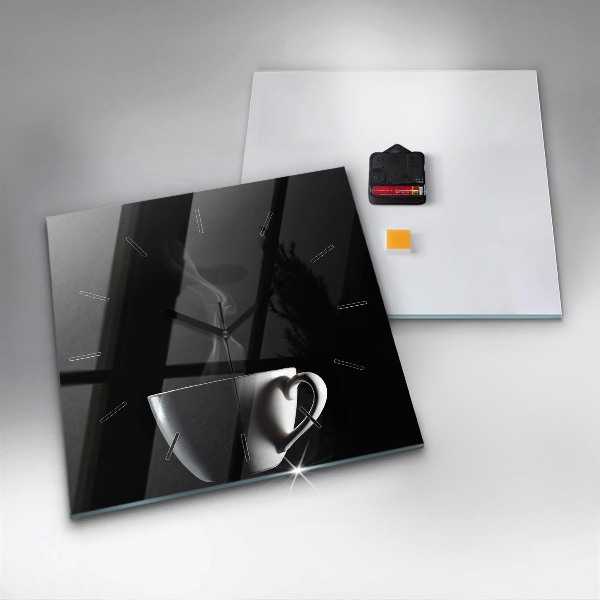 Szögletes fali üvegóra Egy csésze kávét