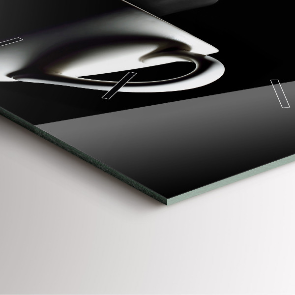 Szögletes fali üvegóra Egy csésze kávét