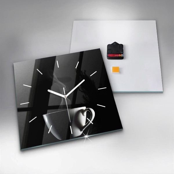 Szögletes fali üvegóra Egy csésze kávét