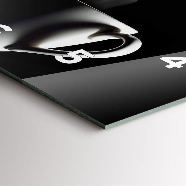 Szögletes fali üvegóra Egy csésze kávét