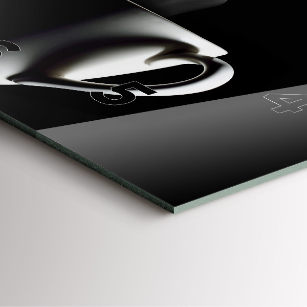 Szögletes fali üvegóra Egy csésze kávét