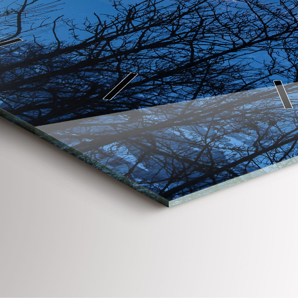 Szögletes fali üvegóra Kilátás a hegyekre