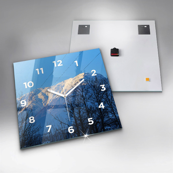 Szögletes fali üvegóra Kilátás a hegyekre