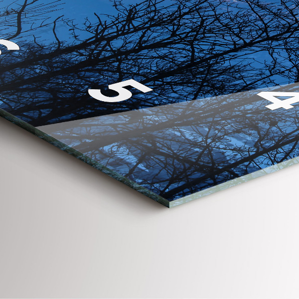 Szögletes fali üvegóra Kilátás a hegyekre