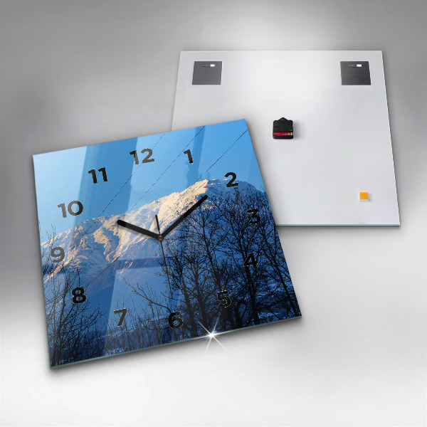 Szögletes fali üvegóra Kilátás a hegyekre