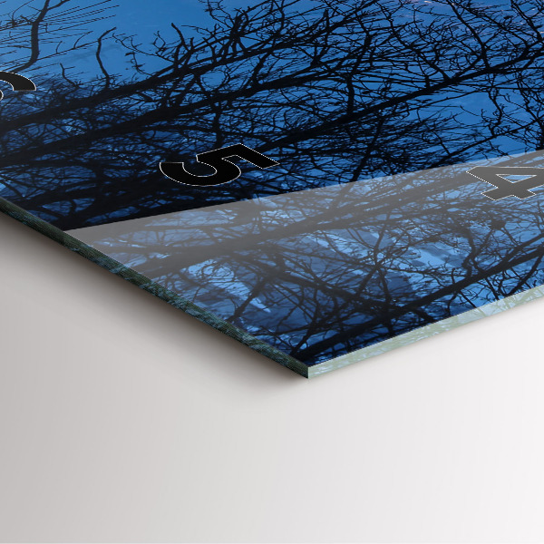 Szögletes fali üvegóra Kilátás a hegyekre