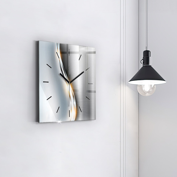 Szögletes fali üvegóra Fém absztrakció