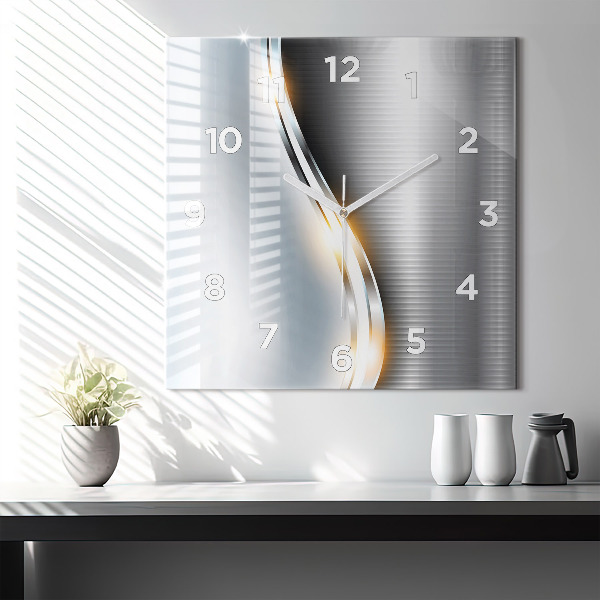 Szögletes fali üvegóra Fém absztrakció