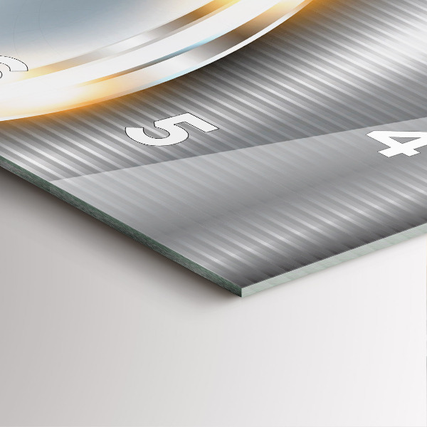 Szögletes fali üvegóra Fém absztrakció