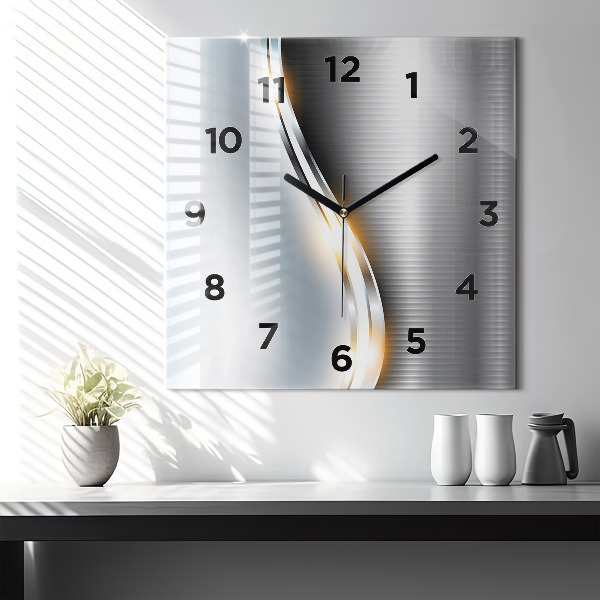 Szögletes fali üvegóra Fém absztrakció