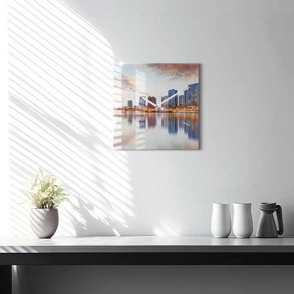 Szögletes fali üvegóra Panoráma az Eiffel-toronnyal