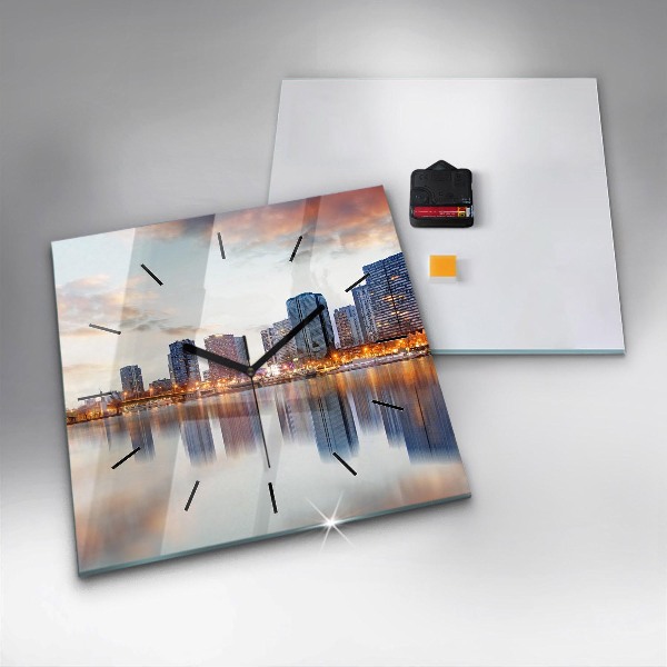 Szögletes fali üvegóra Panoráma az Eiffel-toronnyal
