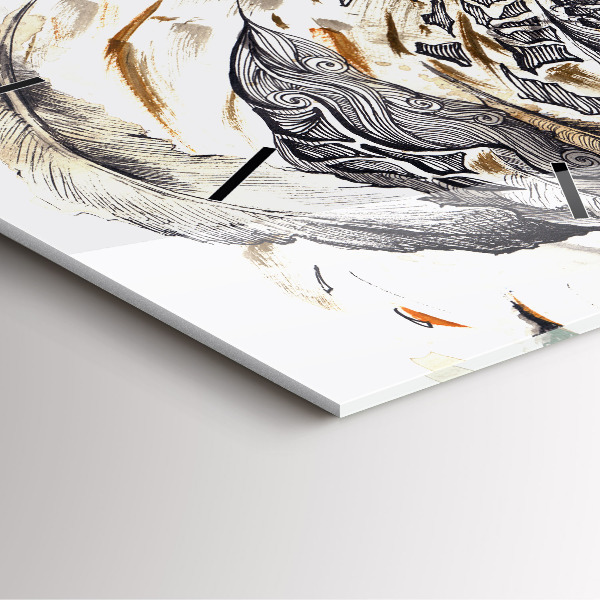 Szögletes fali üvegóra Bagoly a bölcsesség szimbóluma