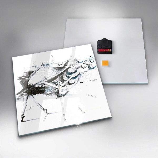 Szögletes fali üvegóra Balettet táncoló nő