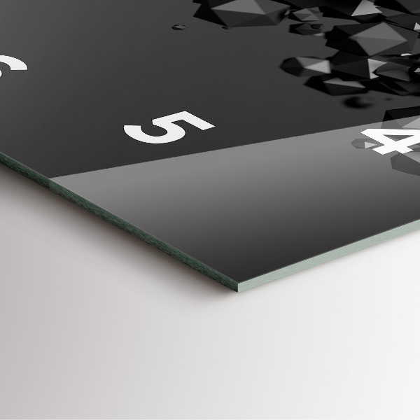 Szögletes fali üvegóra Fekete absztrakció