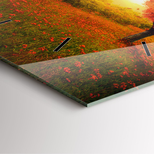 Szögletes fali üvegóra Szerelem szív fa