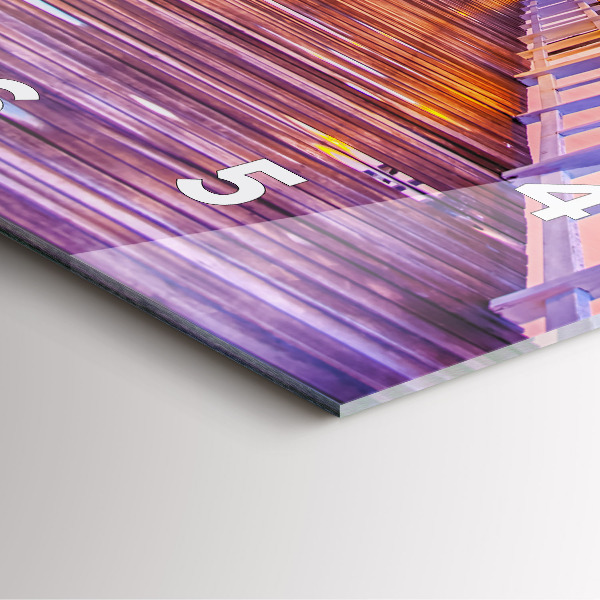 Szögletes fali üvegóra Este a híd a kikötőben