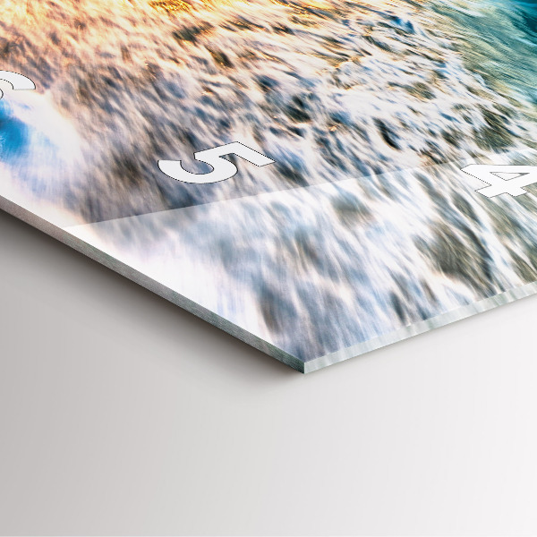 Szögletes fali üvegóra Strand, tenger és homok