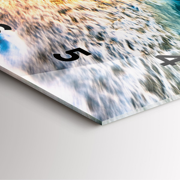 Szögletes fali üvegóra Strand, tenger és homok