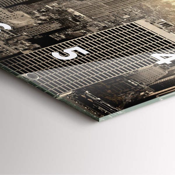 Szögletes fali üvegóra New York Towers