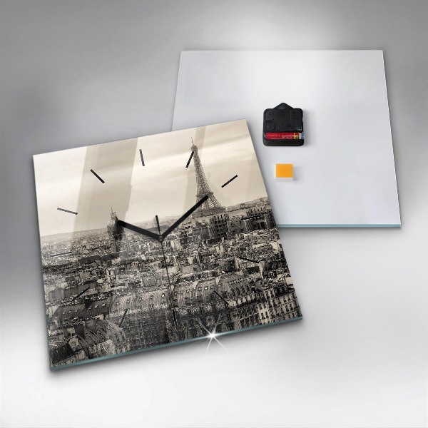 Szögletes fali üvegóra Párizsi tájkép