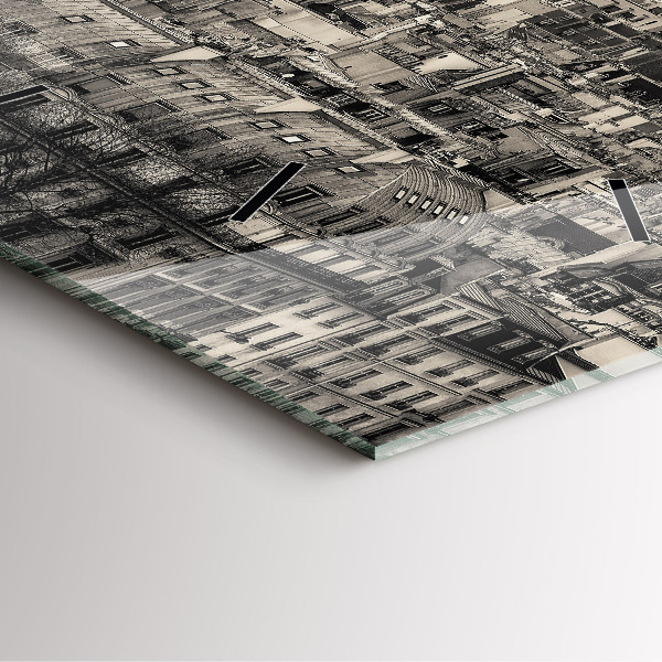 Szögletes fali üvegóra Párizsi tájkép