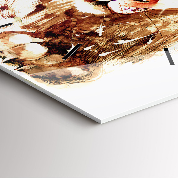 Szögletes fali üvegóra Barna oroszlán illusztrációja