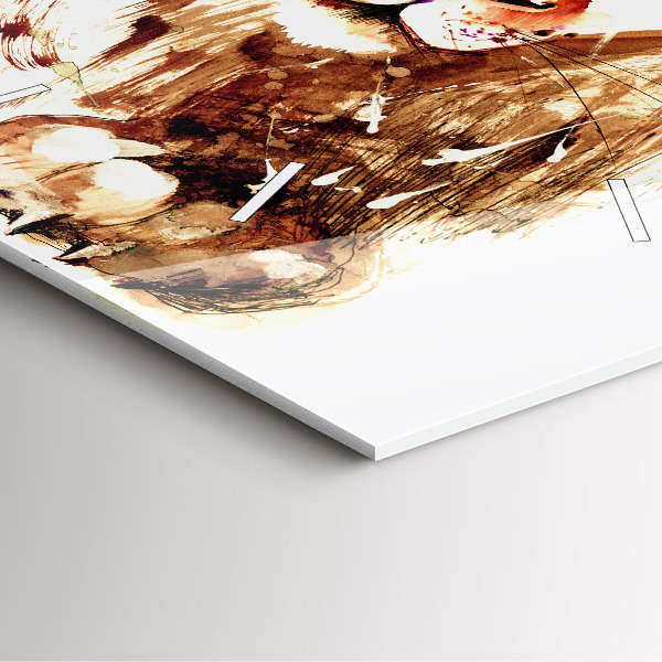 Szögletes fali üvegóra Barna oroszlán illusztrációja