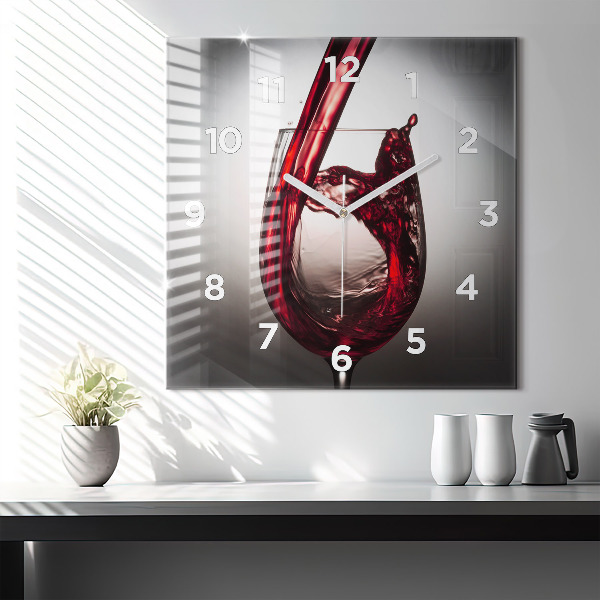 Szögletes fali üvegóra Pohár bor