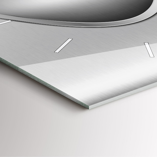 Szögletes fali üvegóra Szürke fém absztrakció