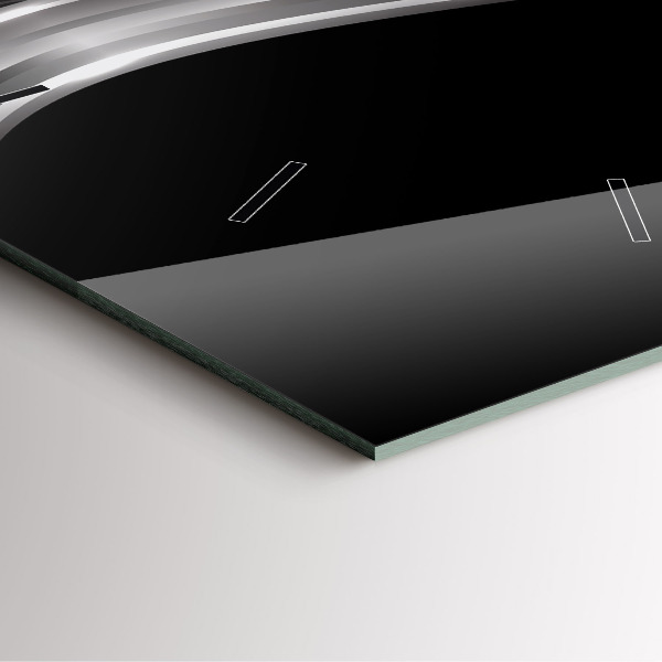 Szögletes fali üvegóra Black metal absztrakció