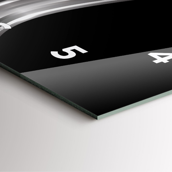 Szögletes fali üvegóra Black metal absztrakció