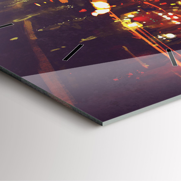 Szögletes fali üvegóra Festett város