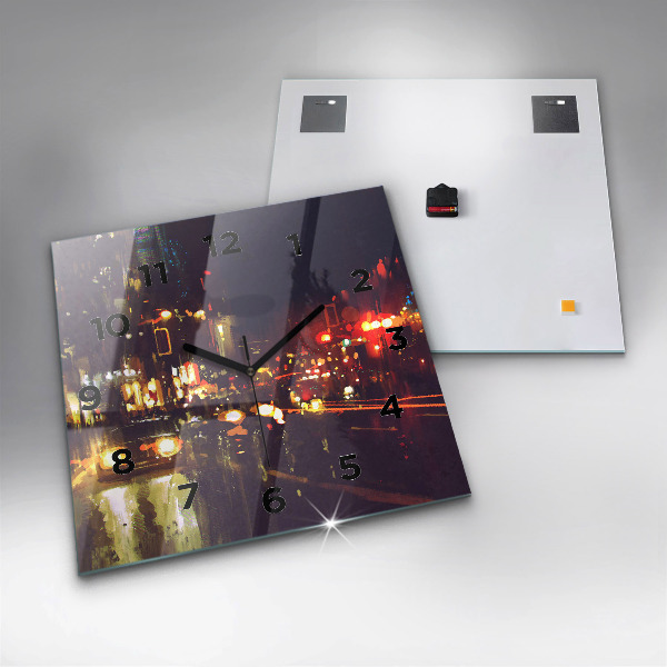 Szögletes fali üvegóra Festett város