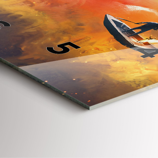 Szögletes fali üvegóra Absztrakt festészet