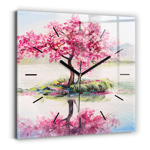 Szögletes fali üvegóra Fa mozaik