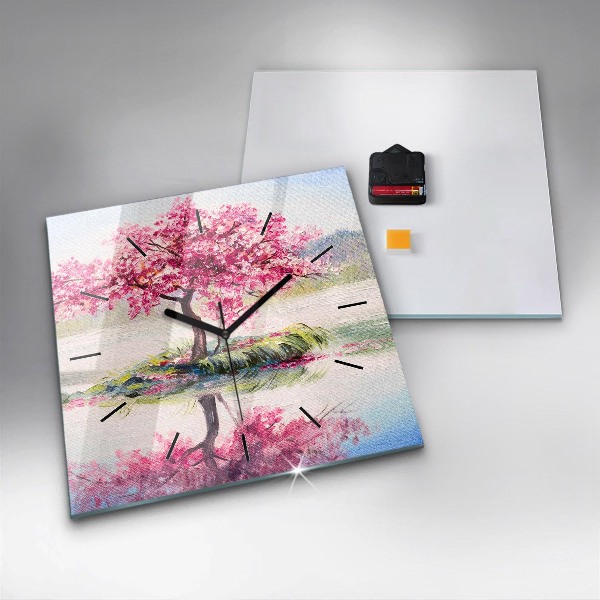 Szögletes fali üvegóra Fa mozaik