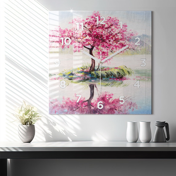 Szögletes fali üvegóra Fa mozaik