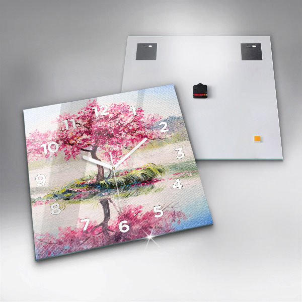 Szögletes fali üvegóra Fa mozaik