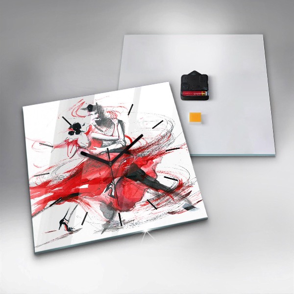 Szögletes fali üvegóra Táncoló pár