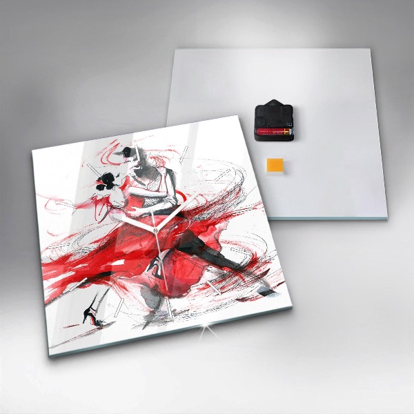 Szögletes fali üvegóra Táncoló pár