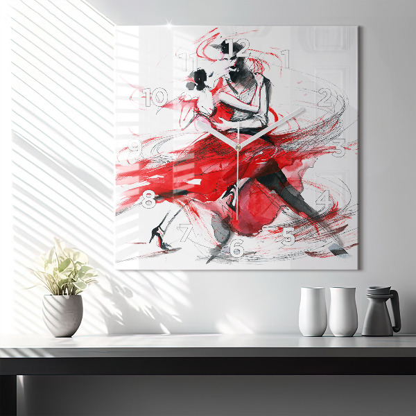 Szögletes fali üvegóra Táncoló pár