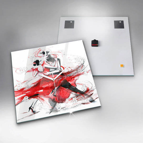 Szögletes fali üvegóra Táncoló pár