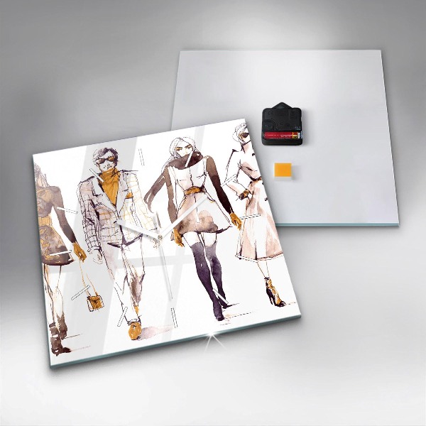 Szögletes fali üvegóra Nő és férfi