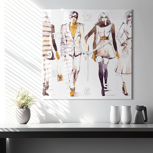 Szögletes fali üvegóra Nő és férfi